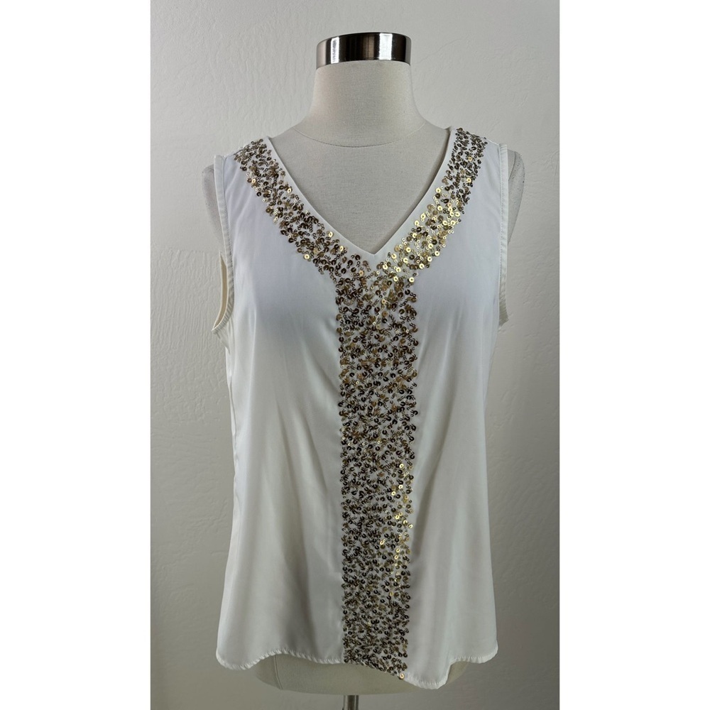 Chicos Sequin Sleeveless Tank Top